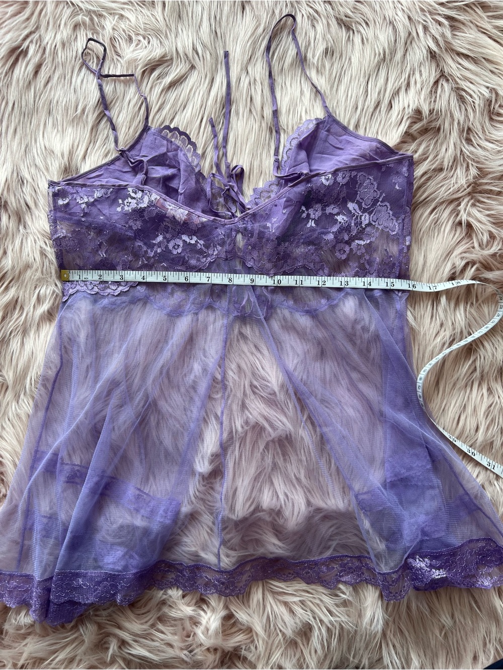 Victoria's Secret Lavender Purple Sheer Lace Chemise Large - Picture 6 of 6